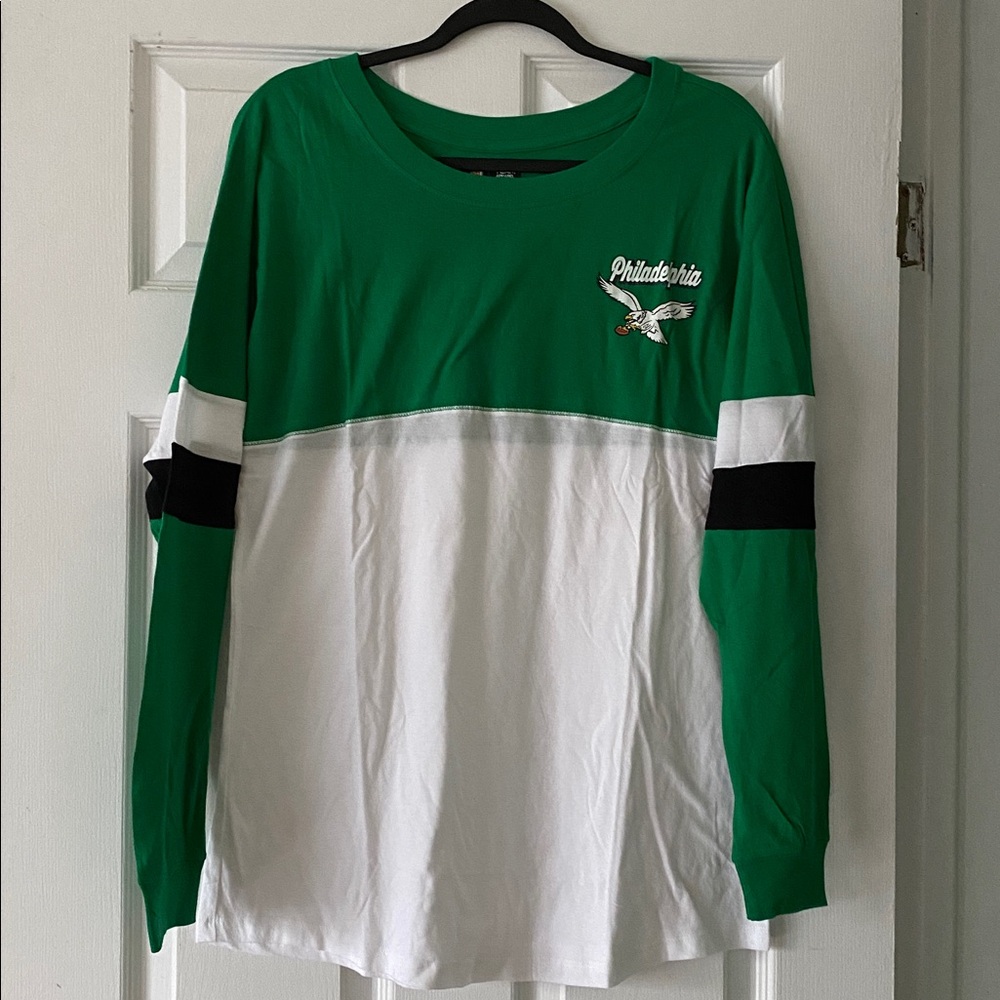 Philadelphia Eagles Team Apparel Green NFL long sleeve shirt 2XL NWOT